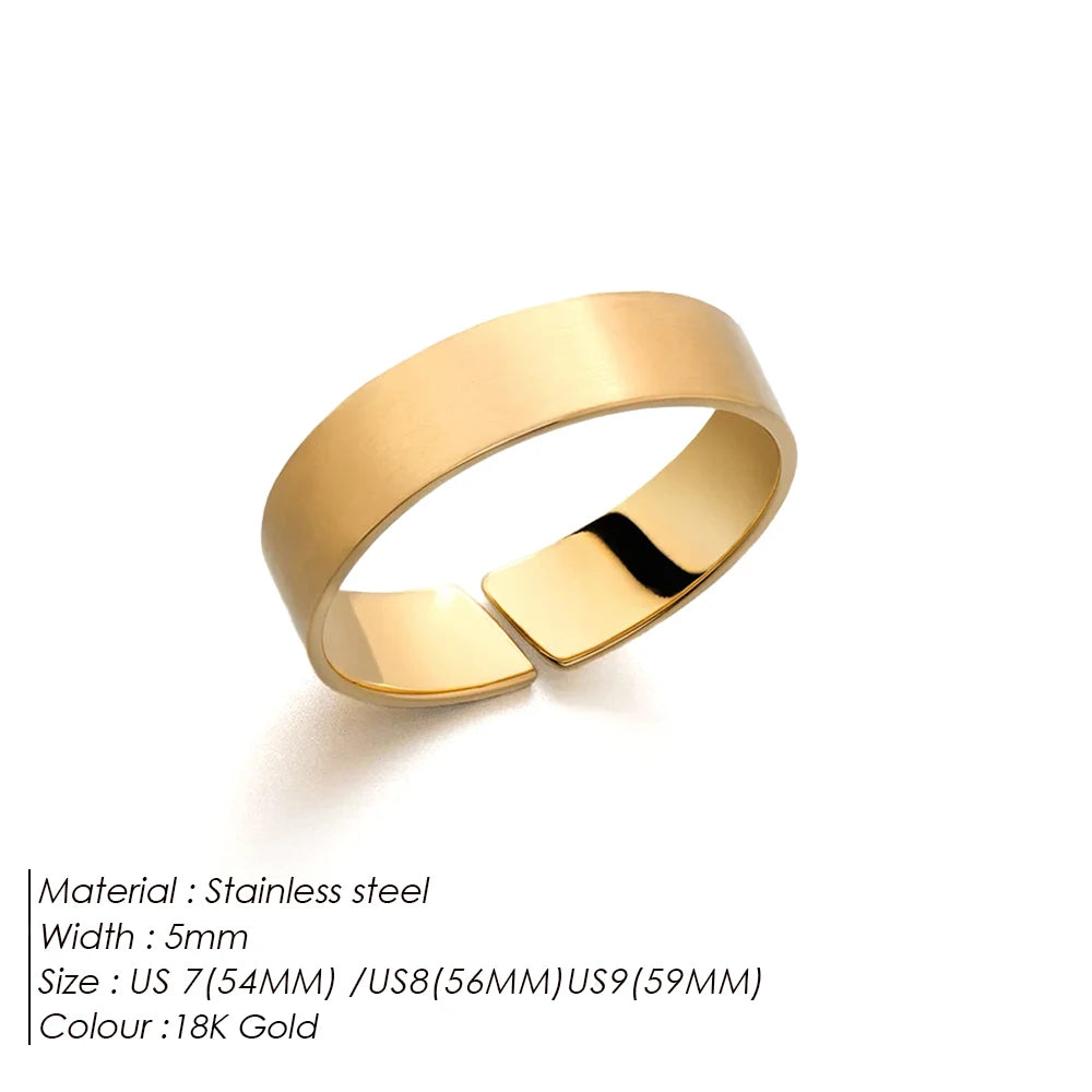 ELANDIS Stainless Steel Gold Plated Ring Simple Men's Accessories Holiday Party Favors