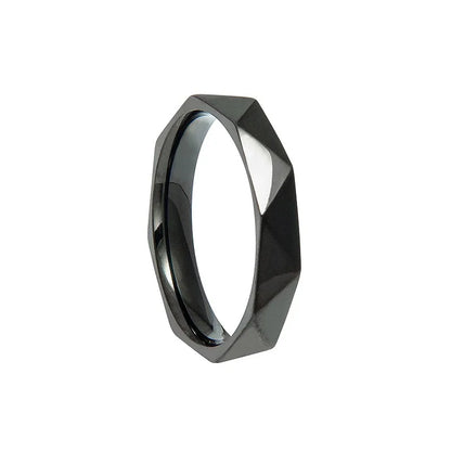 4mm Minimalism Stainless Steel Rhombus Surface Cutting Unisex Ring Jewelry Props Accessories Gifts Classic Couple Jewelry