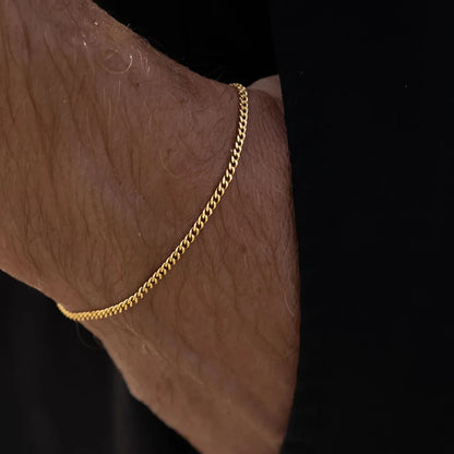 ELANDIS 1.8MM Minimalist Cuban chain White gold Bracelet  Men's Stainless steel Does not Lose color Accessories Wholesale