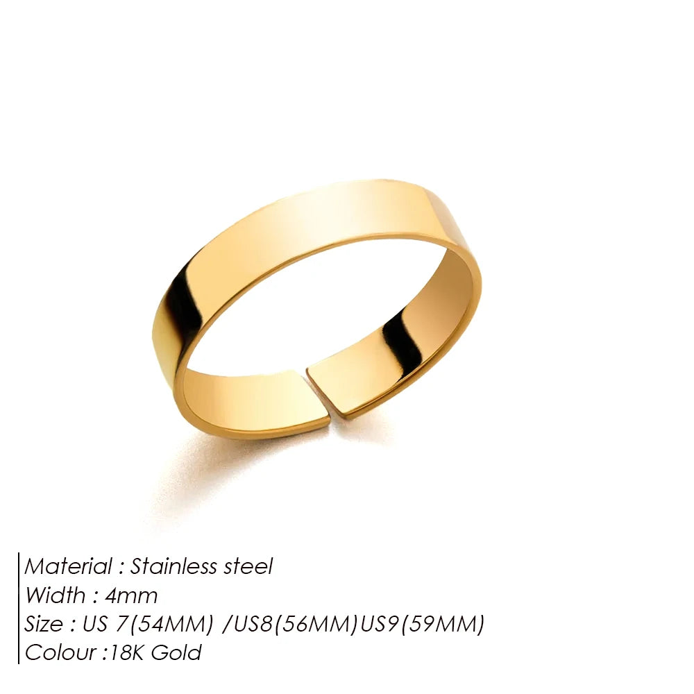 ELANDIS Stainless Steel Gold Plated Ring Simple Men's Accessories Holiday Party Favors