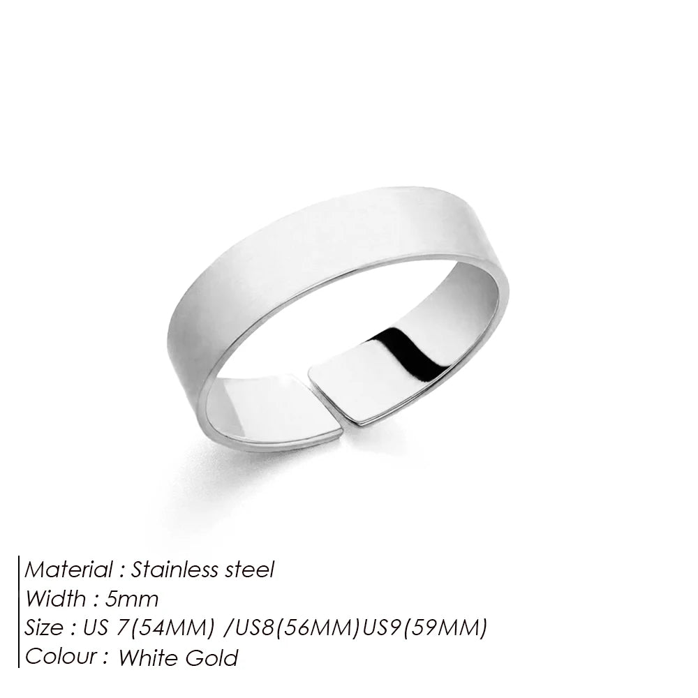 ELANDIS Stainless Steel Gold Plated Ring Simple Men's Accessories Holiday Party Favors