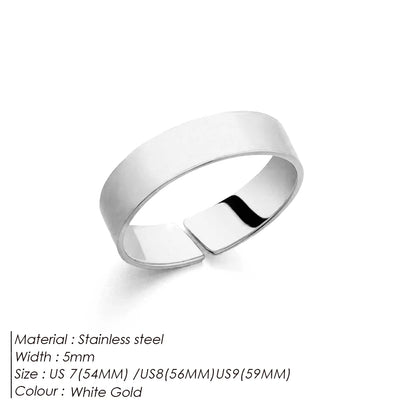 ELANDIS Stainless Steel Gold Plated Ring Simple Men's Accessories Holiday Party Favors