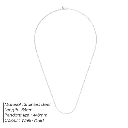ELANDIS Stainless Steel Men's Necklace 2MM Paperclip Chain Gold-plated Punk Jewelry Christmas, Birthday, Gift Direct