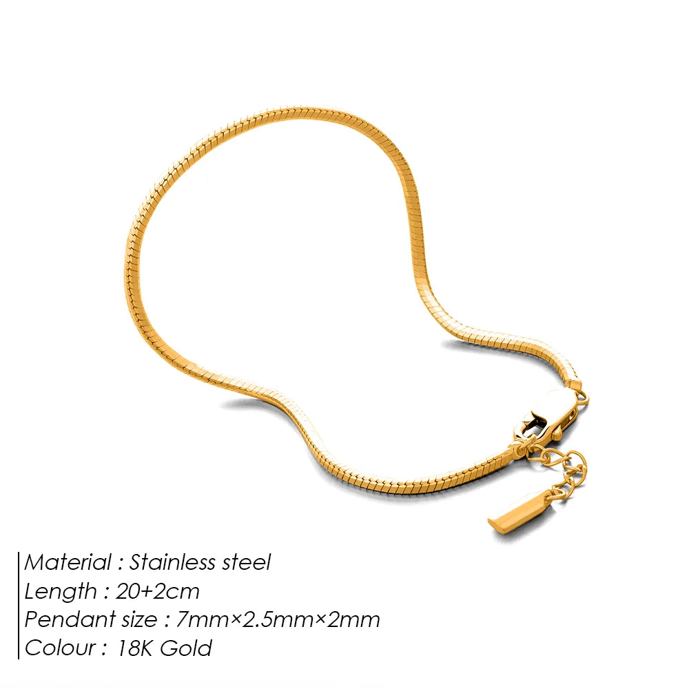 ELANDIS Octagonal Chain Silver Bracelet Stainless Steel Gold Plated Men's Accessories Bracelet