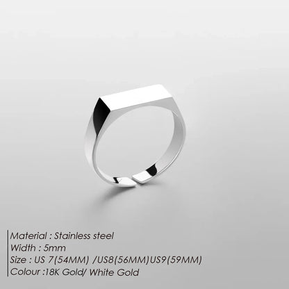 ELANDIS Men's Open End Ring Classic Stainless Steel 18K Gold Plated Hand Jewelry Wholesale