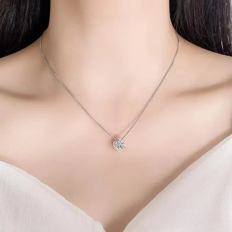 New Popular 925 Sterling Silver Trend Sparkling Zirconia Necklaces For Women Party Wedding Accessories Jewelry Holiday Gifts