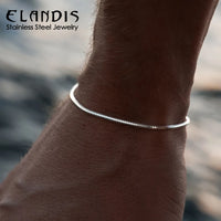 ELANDIS Octagonal Chain Silver Bracelet Stainless Steel Gold Plated Men's Accessories Bracelet