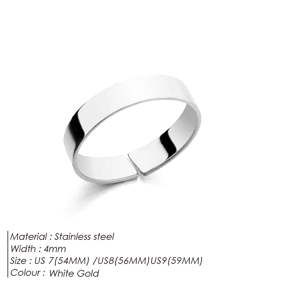 ELANDIS Stainless Steel Gold Plated Ring Simple Men's Accessories Holiday Party Favors