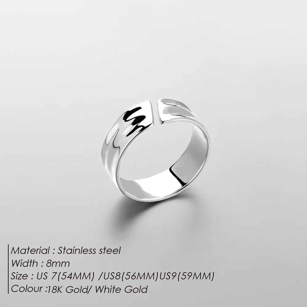 ELANDIS Fashion Men's Jewelry Stainless Steel Opening Ring Birthday Party Holiday Gift Wholesale