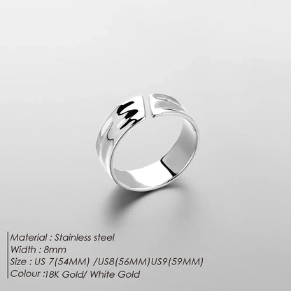 ELANDIS Fashion Men's Jewelry Stainless Steel Opening Ring Birthday Party Holiday Gift Wholesale