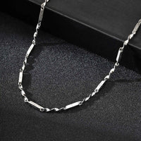 Mobius Bamboo Chain Stainless Steel Necklace for Men Boys, Cross Hollow Tube 3mm Collar Necklace, Causal Fashion Jewelry Gift