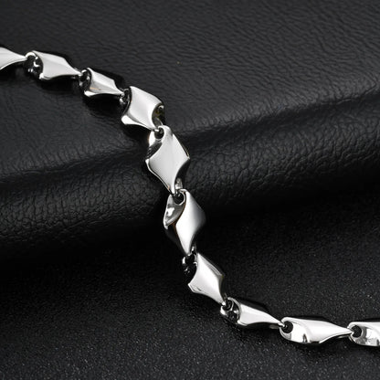 Stainless Steel Geometric Rhombus Link Chain Bracelets for Men, Chunky Handmade Chain Wristband Bracelet, Punk Rock Jewelry Gift