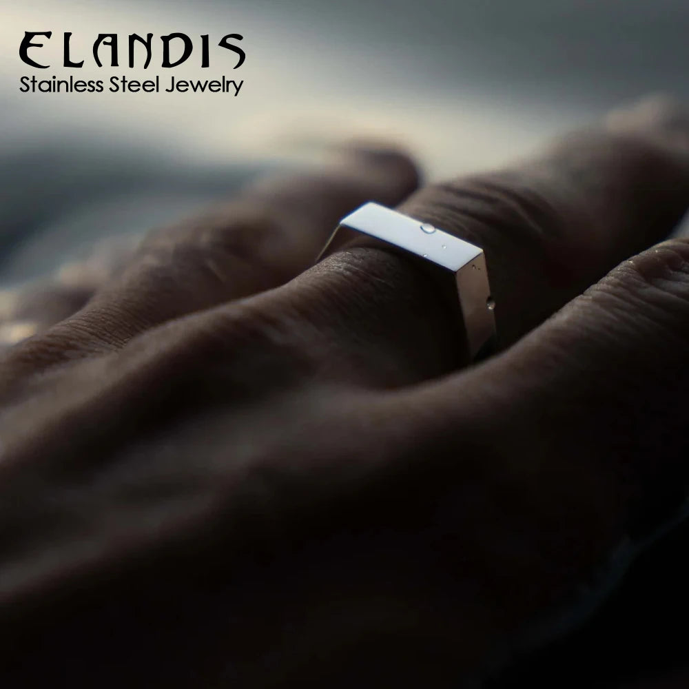 ELANDIS Men's Open End Ring Classic Stainless Steel 18K Gold Plated Hand Jewelry Wholesale