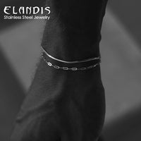 ELANDIS 2MM Stainless Steel Paperclip Chain Gold-plated Men's Bracelet Simple Accessories Christmas Party Gifts Direct Marketing