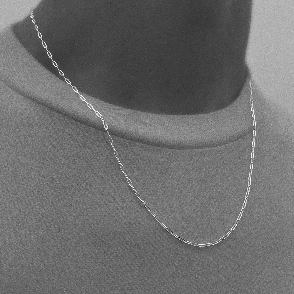 ELANDIS Stainless Steel Men's Necklace 2MM Paperclip Chain Gold-plated Punk Jewelry Christmas, Birthday, Gift Direct