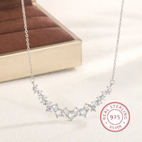 925 Stamp Fashion New Arrival 1 Carat Small Diamond Pendant Necklace Female Shiny Crystal Clavicle Chain Jewelry Party Gift