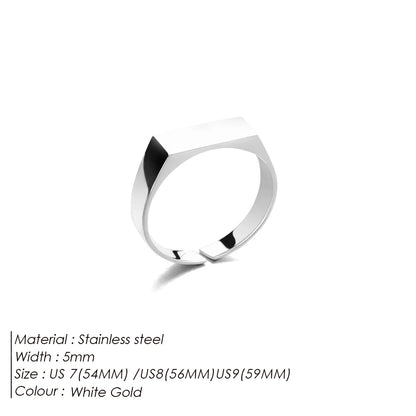 ELANDIS Men's Open End Ring Classic Stainless Steel 18K Gold Plated Hand Jewelry Wholesale