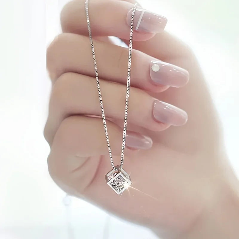 New Popular 925 Sterling Silver Trend Sparkling Zirconia Necklaces For Women Party Wedding Accessories Jewelry Holiday Gifts
