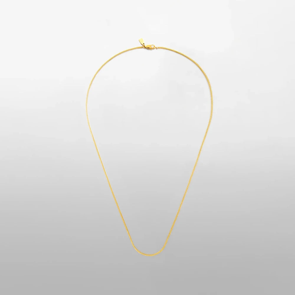 ELANDIS   White Golden Round Snake Chain 1.5MM Square Chain Necklace in Men's Stainless Steel Waterproof Accessories Jewelry