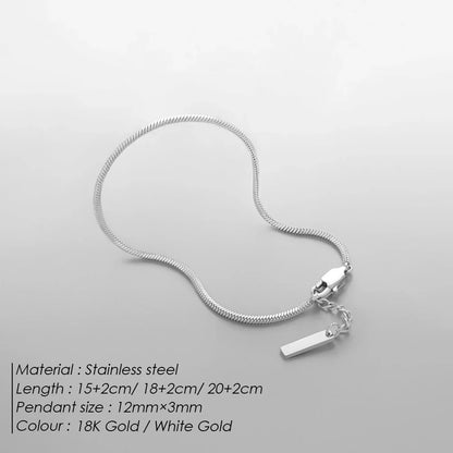 ELANDIS Minimalist Style Silver Color Stainless Steel Layered Bracelet Set for Daily Commute Casual Fashion Jewelry Accessory