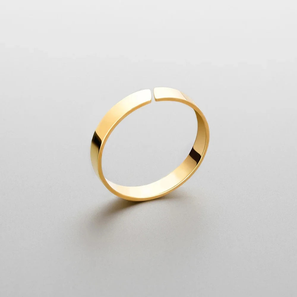 ELANDIS Stainless Steel Gold Plated Ring Simple Men's Accessories Holiday Party Favors