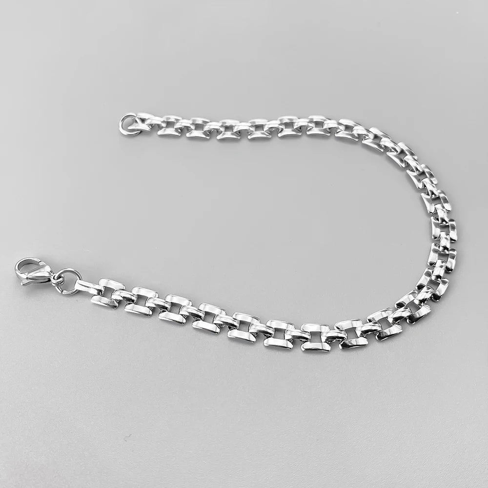 ELANDIS Minimalist Watch Band Link Chain Bracelet for Men, Stainless Steel Waterproof Bracelets,Trendy Jewelry Gift