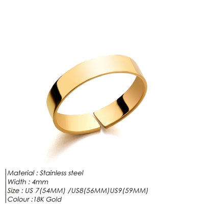 ELANDIS Stainless Steel Gold Plated Ring Simple Men's Accessories Holiday Party Favors