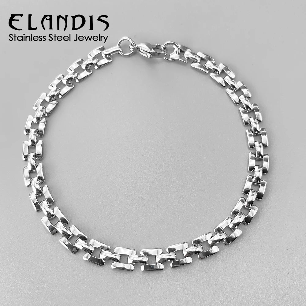 ELANDIS Minimalist Watch Band Link Chain Bracelet for Men, Stainless Steel Waterproof Bracelets,Trendy Jewelry Gift