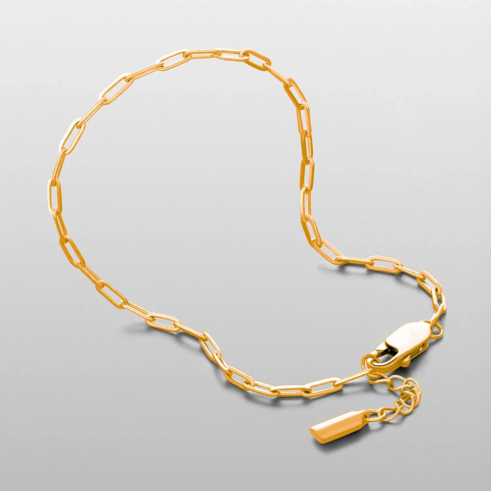 ELANDIS 2MM Stainless Steel Paperclip Chain Gold-plated Men's Bracelet Simple Accessories Christmas Party Gifts Direct Marketing