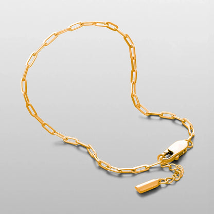 ELANDIS 2MM Stainless Steel Paperclip Chain Gold-plated Men's Bracelet Simple Accessories Christmas Party Gifts Direct Marketing
