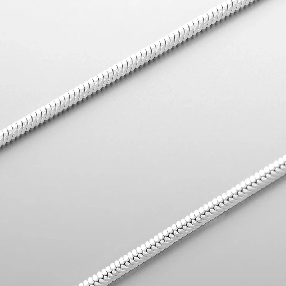 ELANDIS   White Golden Round Snake Chain 1.5MM Square Chain Necklace in Men's Stainless Steel Waterproof Accessories Jewelry