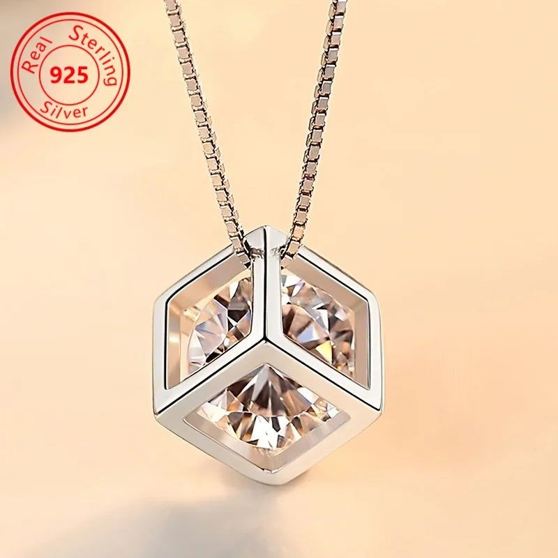 New Popular 925 Sterling Silver Trend Sparkling Zirconia Necklaces For Women Party Wedding Accessories Jewelry Holiday Gifts