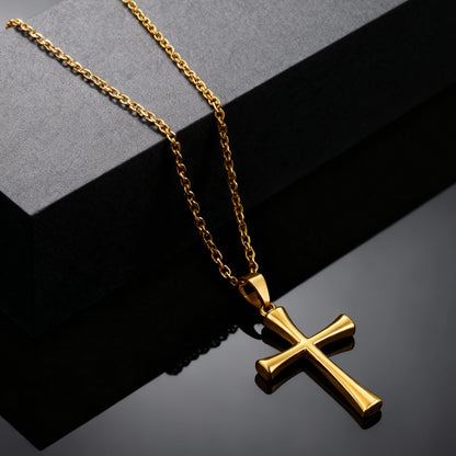 Minimalist Classic Cross Necklace for Men Women, Stainless Steel Chain Collar Necklace, Fashion Unisex Jewelry Gifts