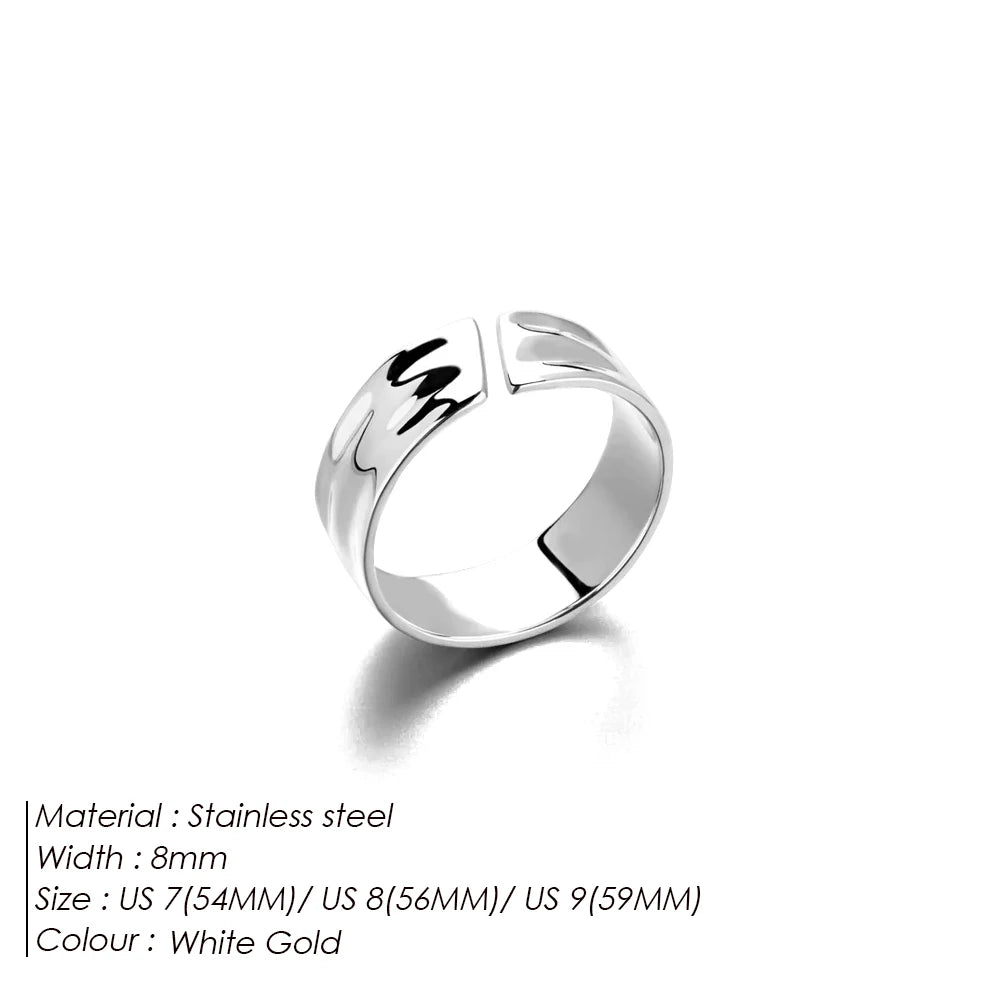 ELANDIS Stainless Steel Open End Ring Simple and Fashionable stripe Design Suitable for Men's party wear Fine Jewelry Wholesale