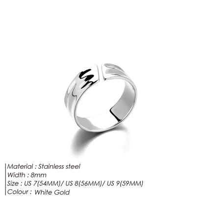 ELANDIS Stainless Steel Open End Ring Simple and Fashionable stripe Design Suitable for Men's party wear Fine Jewelry Wholesale