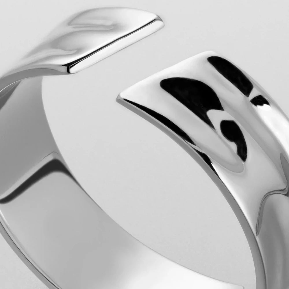 ELANDIS Stainless Steel Open End Ring Simple and Fashionable stripe Design Suitable for Men's party wear Fine Jewelry Wholesale
