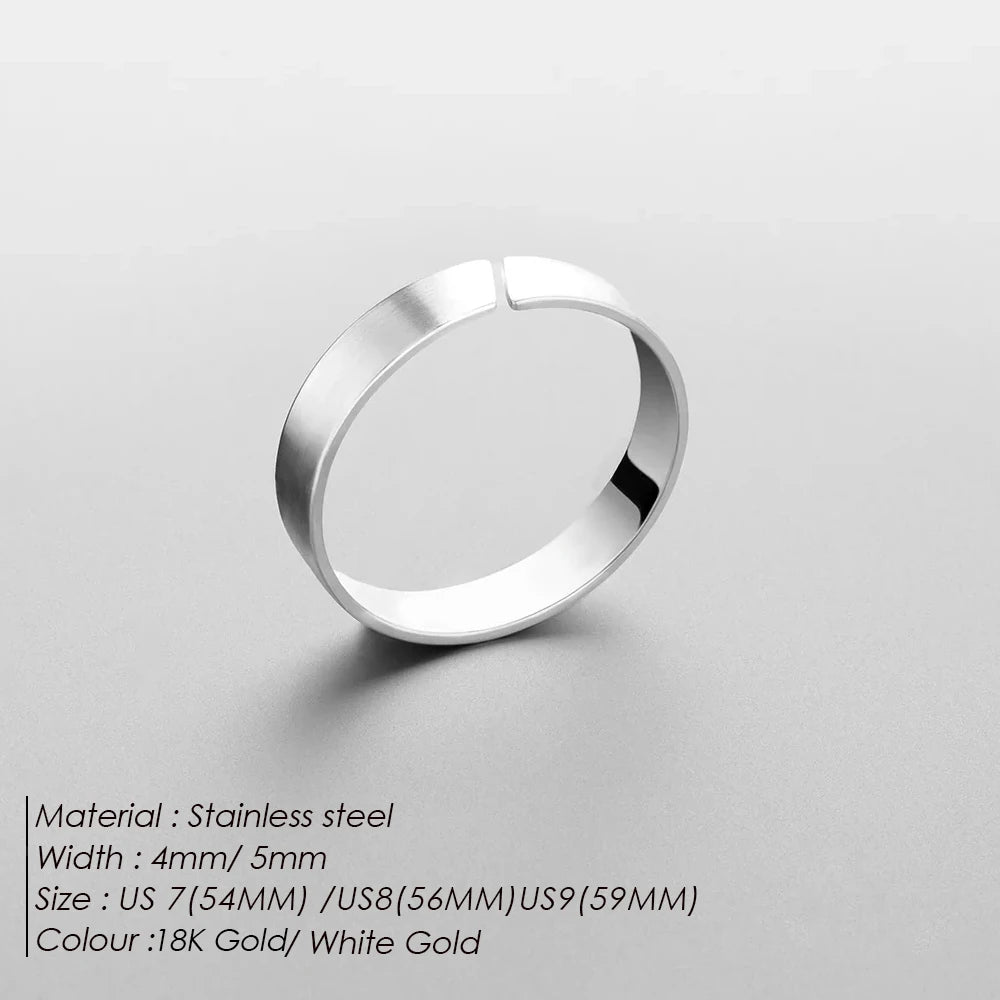 ELANDIS Stainless Steel Gold Plated Ring Simple Men's Accessories Holiday Party Favors
