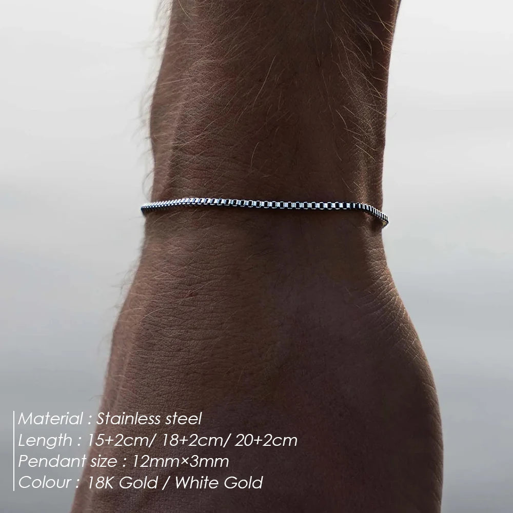 ELANDIS Minimalist Style Silver Color Stainless Steel Layered Bracelet Set for Daily Commute Casual Fashion Jewelry Accessory