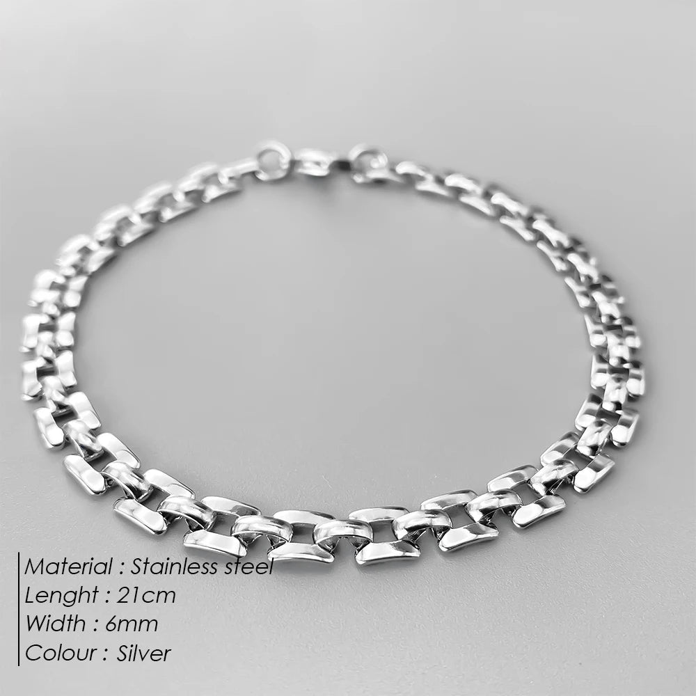 ELANDIS Minimalist Watch Band Link Chain Bracelet for Men, Stainless Steel Waterproof Bracelets,Trendy Jewelry Gift