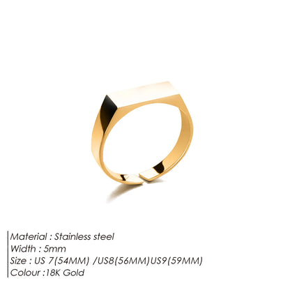 ELANDIS Men's Open End Ring Classic Stainless Steel 18K Gold Plated Hand Jewelry Wholesale