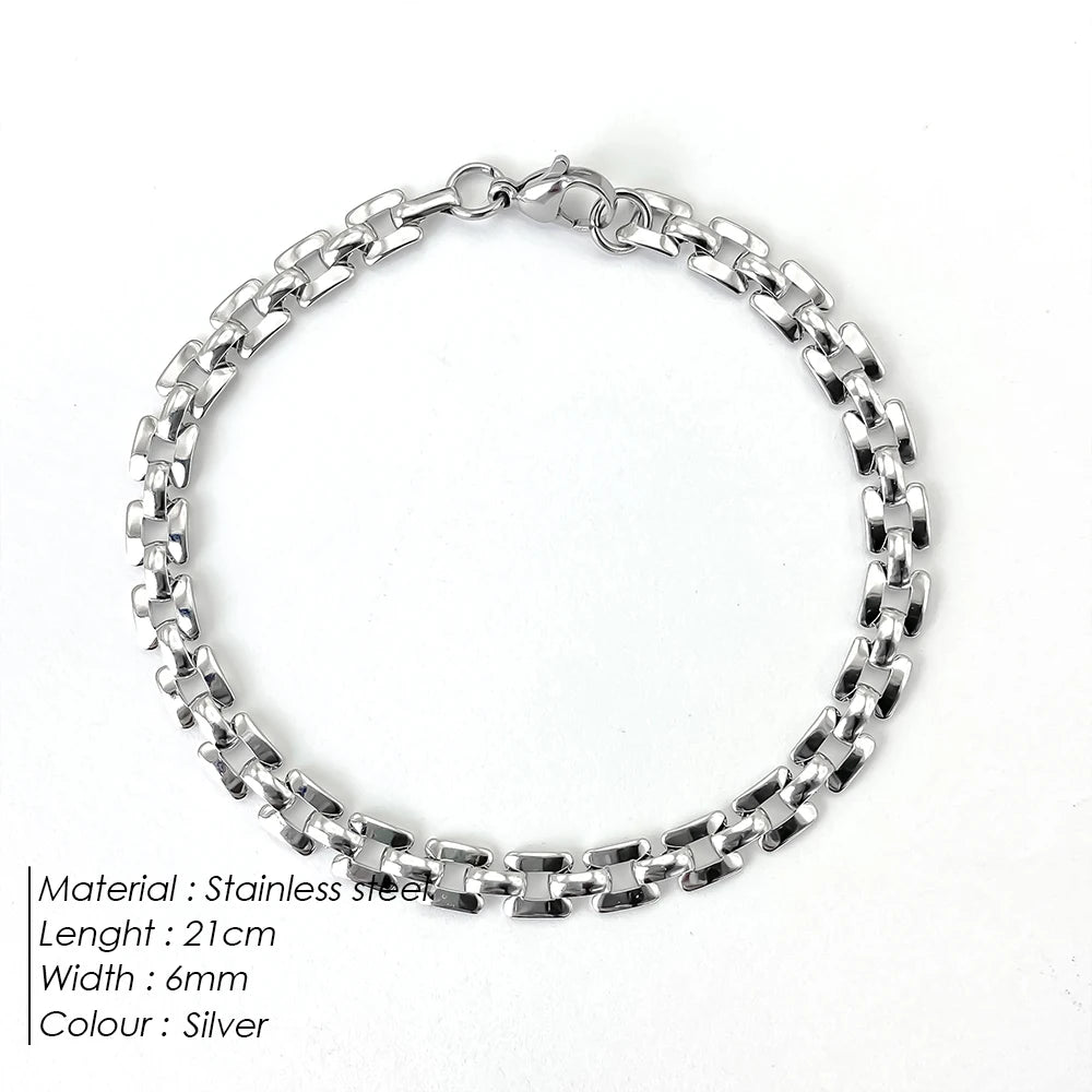 ELANDIS Minimalist Watch Band Link Chain Bracelet for Men, Stainless Steel Waterproof Bracelets,Trendy Jewelry Gift