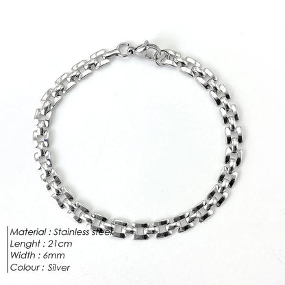 ELANDIS Minimalist Watch Band Link Chain Bracelet for Men, Stainless Steel Waterproof Bracelets,Trendy Jewelry Gift