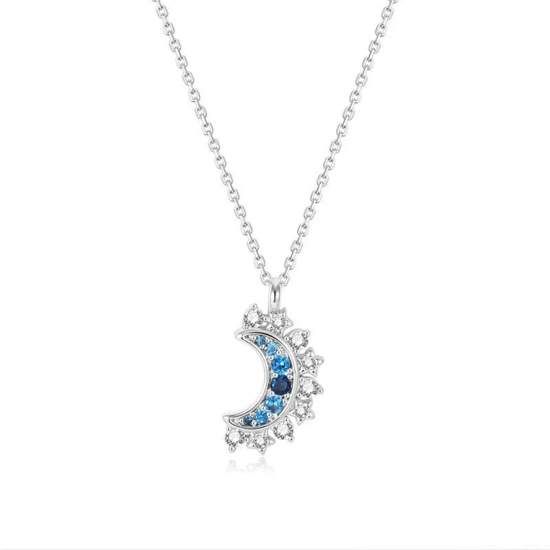 New Copper Metal Sun Moon Couple Necklace Fashion Chain for Men and Women Good Friend Gifts Trend Jewelry